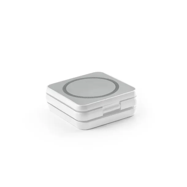 BROGLIE Super fast 15W 3-in-1 magnetic wireless charger in 100% rABS - Beechfield White