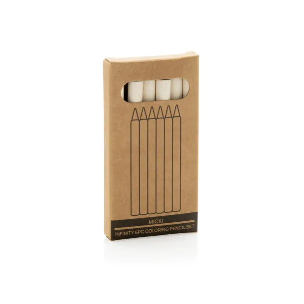  Micki GRS infinity 6pc colouring pencil set - XD Collection White