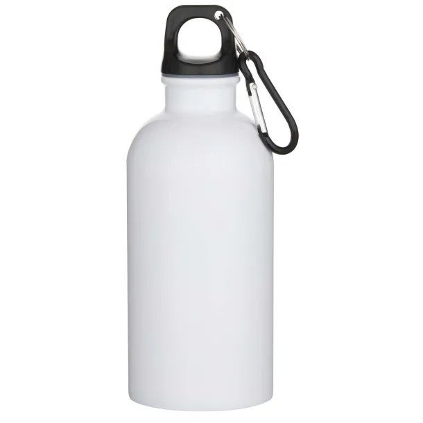 Oregon 400 ml sublimation RCS recycled single wall stainless steel water bottle with carabiner White