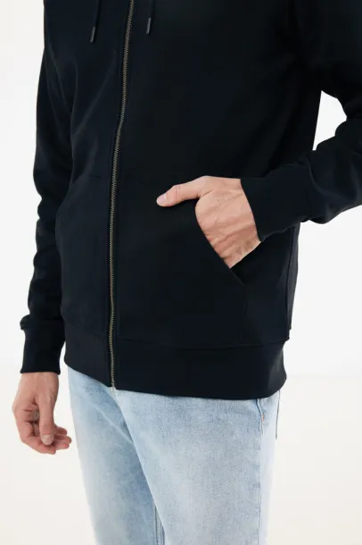  Iqoniq Abisko hoodie sa zatvaračem od recikliranog pamuka, 340 g/m² - iqoniq Crna