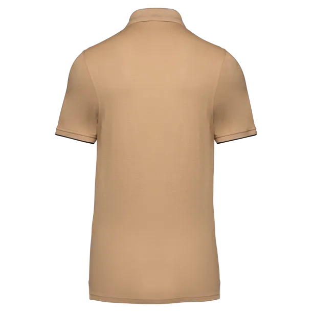  MEN'S SHORT-SLEEVED CONTRASTING DAYTODAY POLO SHIRT - Designed To Work Camel Crna