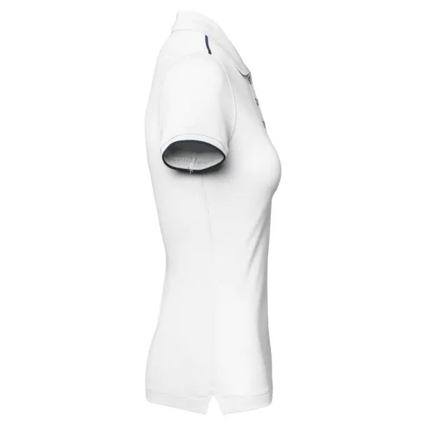  LADIES' SHORT-SLEEVED CONTRASTING DAYTODAY POLO SHIRT - Designed To Work White Navy