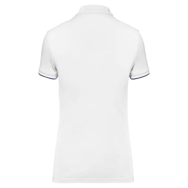  LADIES' SHORT-SLEEVED CONTRASTING DAYTODAY POLO SHIRT - Designed To Work White Navy