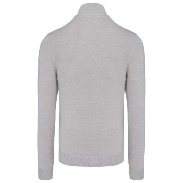  Muški džemper s vratnim patentom - Kariban Grey Melange