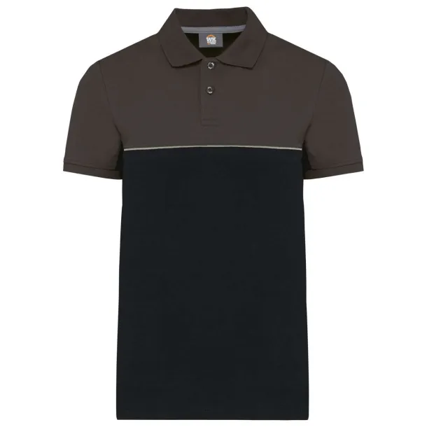  Unisex eco-friendly dvobojna polo majica kratkih rukava - Designed To Work Black Dark Grey
