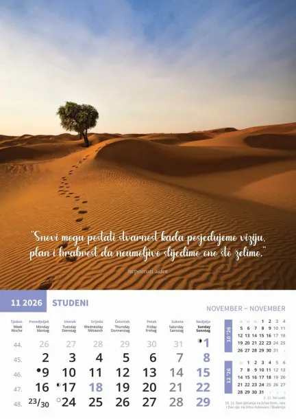  "MOTIVACIJSKI KALENDAR" color kalendar Color