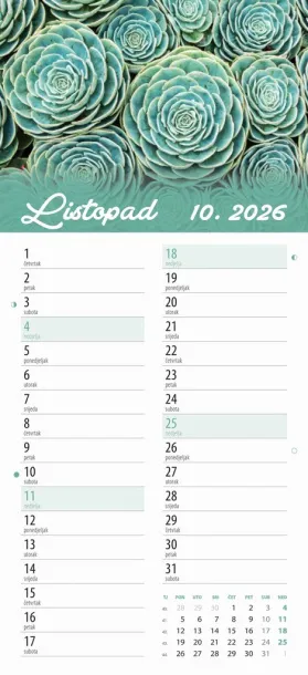  "CVJETNI PLANER" 13 list., dim: 22x55cm,  PVC vrećica, P/50, color kalendar Color