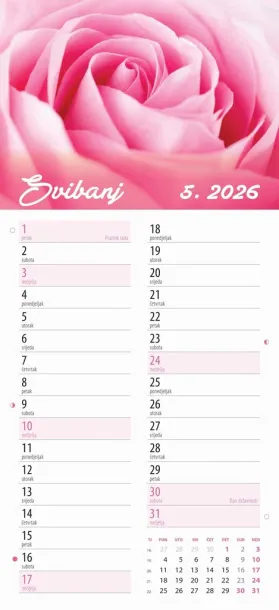  "CVJETNI PLANER" 13 list., dim: 22x55cm,  PVC vrećica, P/50, color kalendar Color