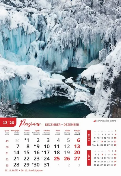  "NACIONALNI PARKOVI HRVATSKE" color kalendar Color