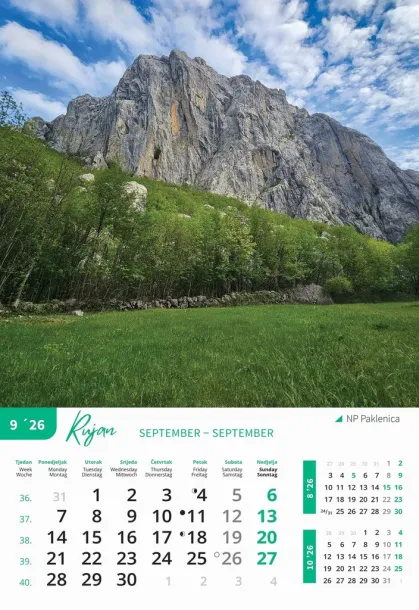 "NACIONALNI PARKOVI HRVATSKE" color kalendar Color