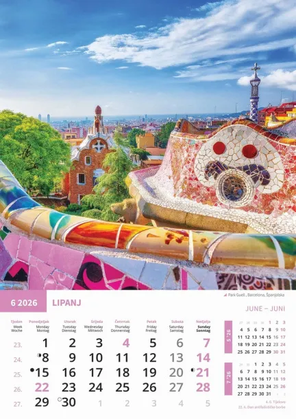  "BISERI SVIJETA" color calendar Color