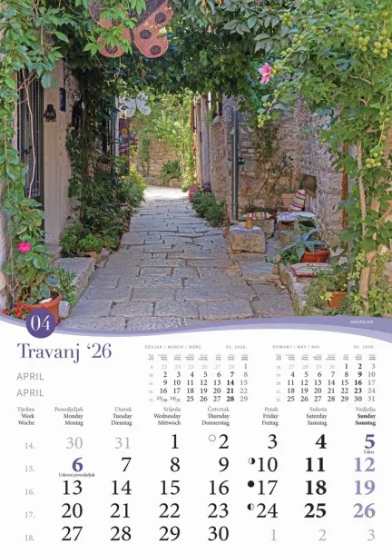 "ROMANTIČNA HRVATSKA" color kalendar Color