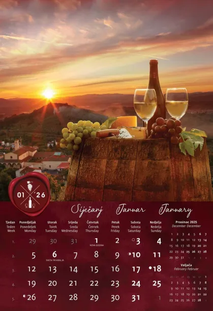  "VINO" color calendar Color
