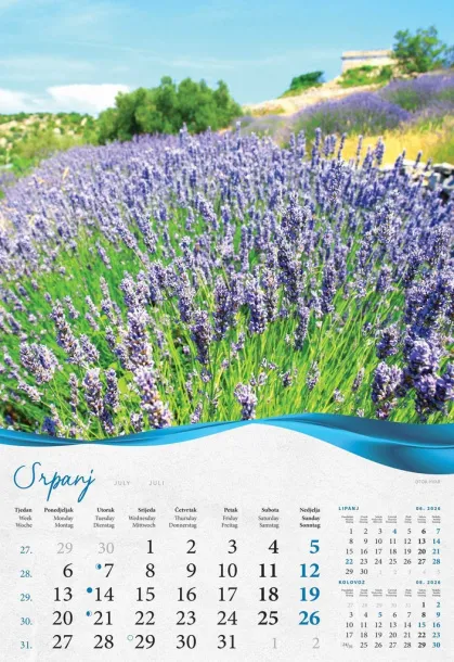  "BISERNA DALMACIJA" color calendar Color