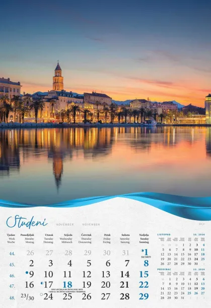  "BISERNA DALMACIJA" color calendar Color