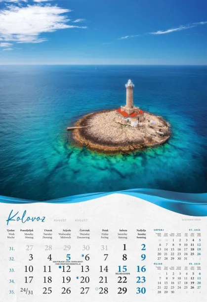  "BISERNA DALMACIJA" color calendar Color