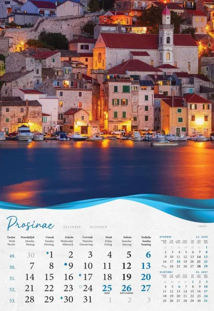  "BISERNA DALMACIJA" color calendar Color