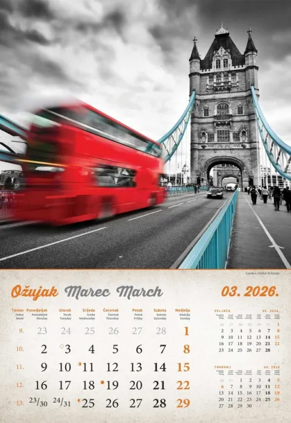  "VINTAGE GRADOVI" color kalendar Color