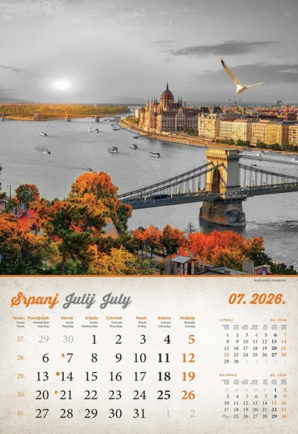  "VINTAGE GRADOVI" color calendar Color