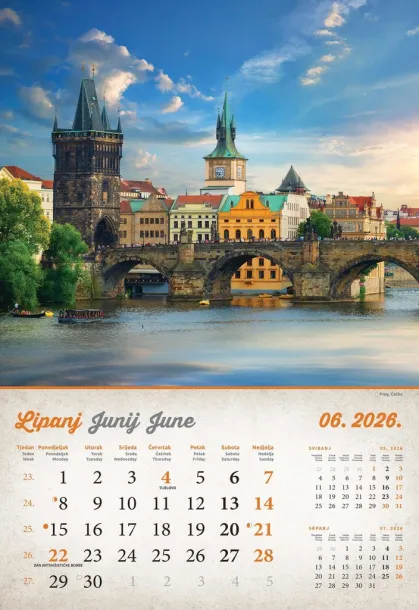  "VINTAGE GRADOVI" color calendar Color