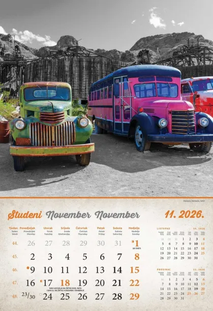  "VINTAGE GRADOVI" color calendar Color