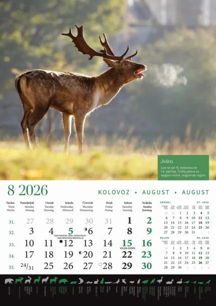  "KALENDAR LOVA" color calendar Color