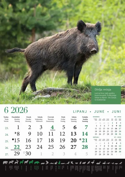  "KALENDAR LOVA" color calendar Color