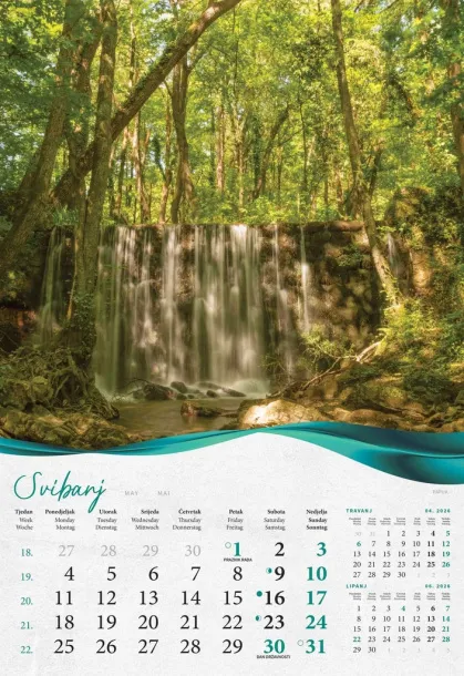 "ŠUME, VODE I MORE" color calendar Color