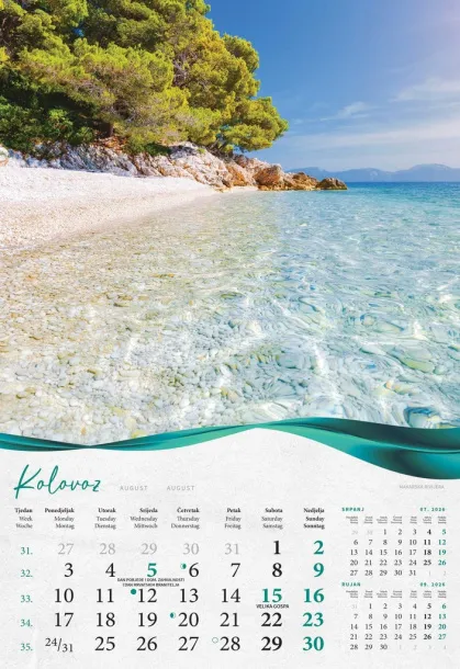  "ŠUME, VODE I MORE" color calendar Color
