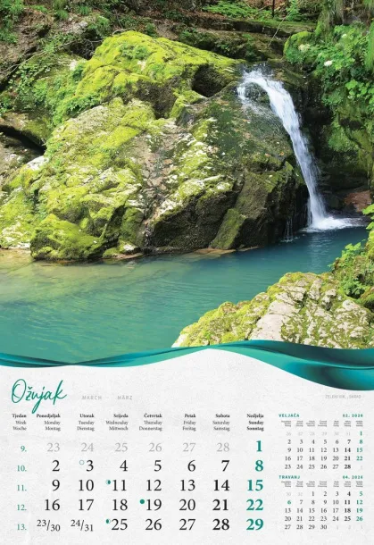  "ŠUME, VODE I MORE" color calendar Color
