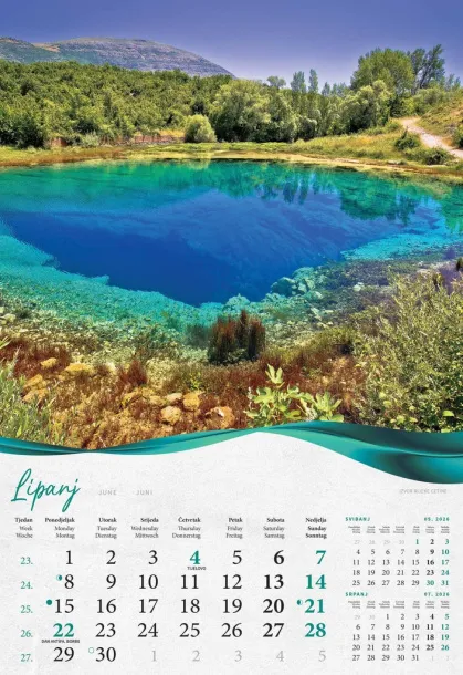  "ŠUME, VODE I MORE" color calendar Color