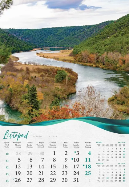  "ŠUME, VODE I MORE" color calendar Color