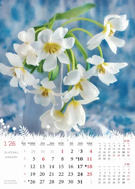  "CVIJEĆE" color calendar Color