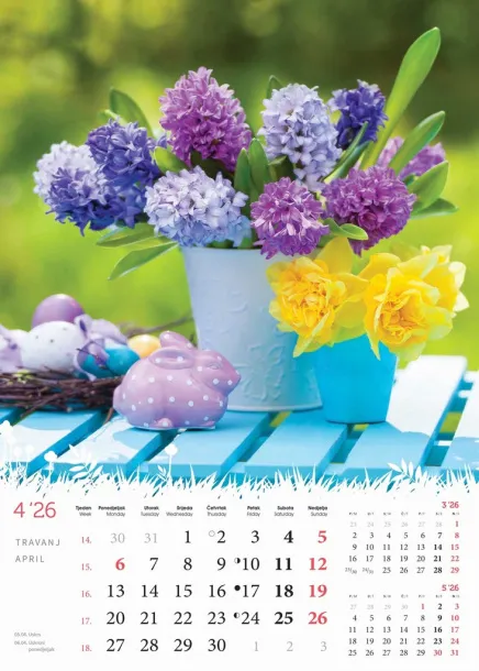  "CVIJEĆE" color calendar Color