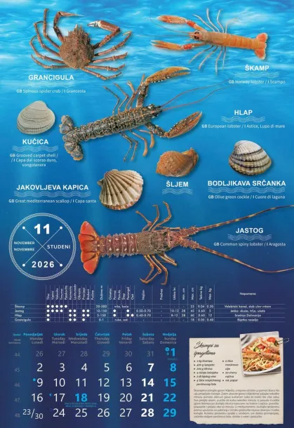  "S RIBARNICE" color calendar Color