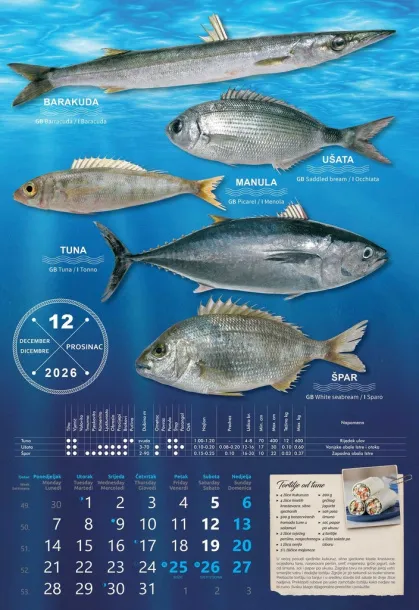  "S RIBARNICE" color calendar Color