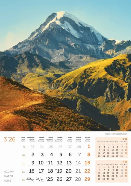  "VRHOVI SVIJETA" color calendar Color