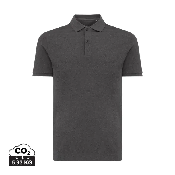  Iqoniq Yosemite unisex polo kratka majica od recikliranog pique pamuka - iqoniq heather anthracite