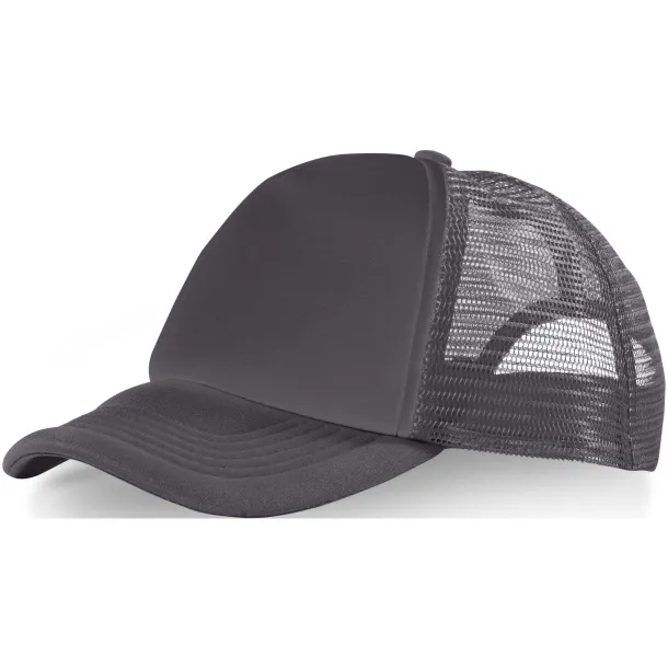 Trucker 5 panel cap - Elevate Essentials Storm grey Solid black