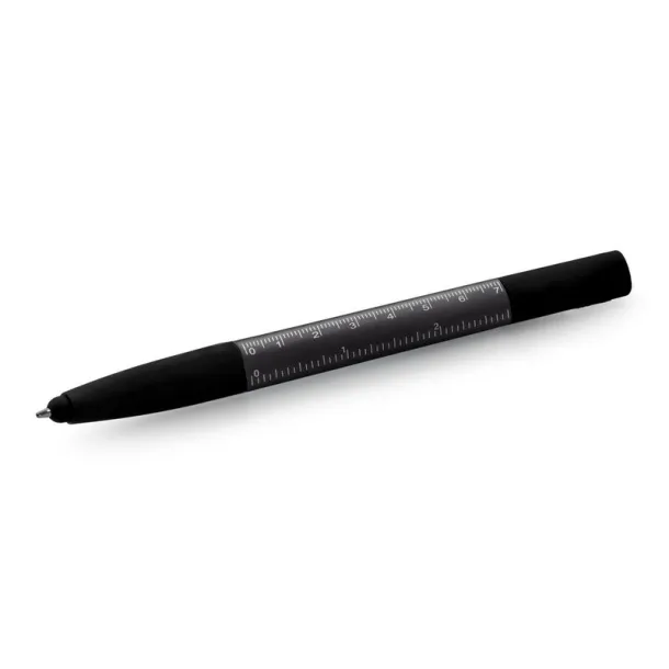  Multifunctional tool, ball pen, screen cleaner, ruler, phone stand, touch pen, screwdrivers black