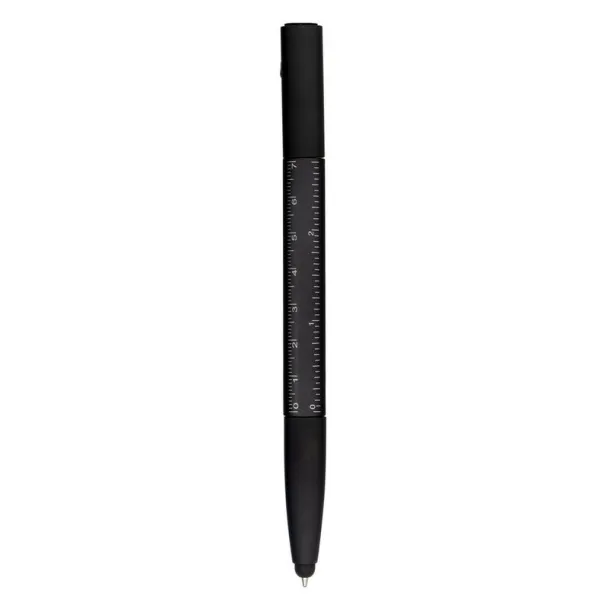  Multifunctional tool, ball pen, screen cleaner, ruler, phone stand, touch pen, screwdrivers black
