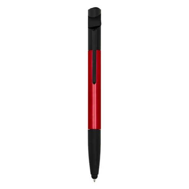  Multifunctional tool, ball pen, screen cleaner, ruler, phone stand, touch pen, screwdrivers red