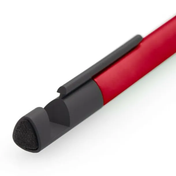  Multifunctional tool, ball pen, screen cleaner, ruler, phone stand, touch pen, screwdrivers red