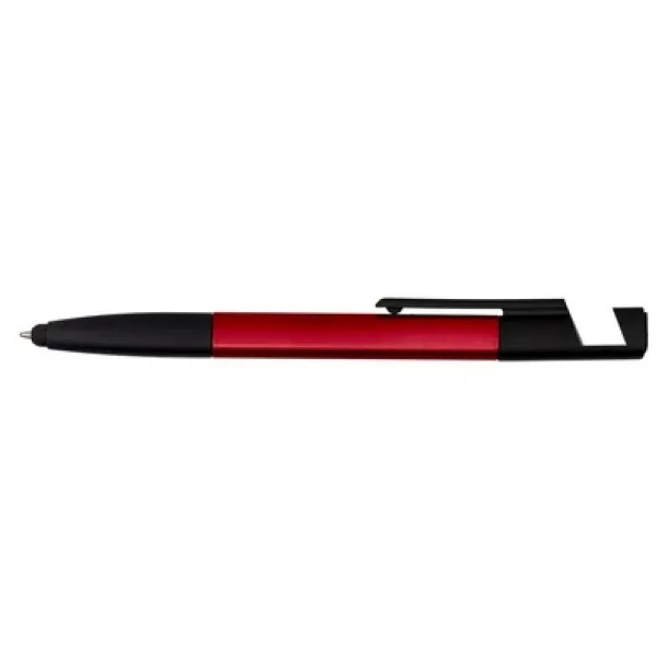  Multifunctional tool, ball pen, screen cleaner, ruler, phone stand, touch pen, screwdrivers red