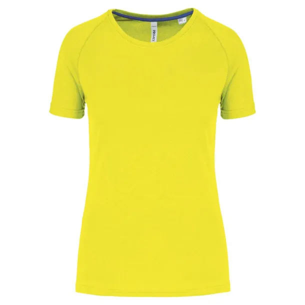  LADIES' RECYCLED ROUND NECK SPORTS T-SHIRT - Proact Fluorescent Yellow