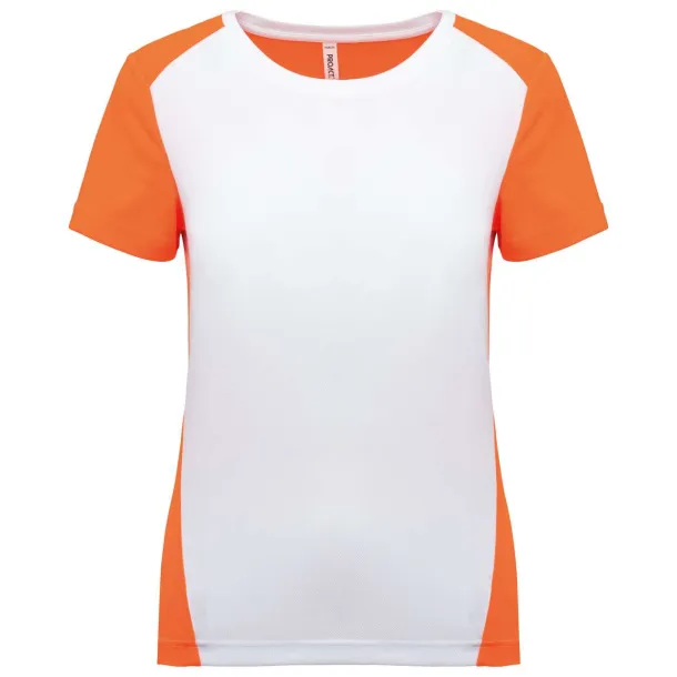 Ženska ekološki prihvatljiva sportska dvobojna majica - Proact Bijela Fluorescent Orange