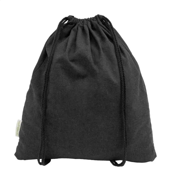 Dropex recycled cotton drawstring bag Black