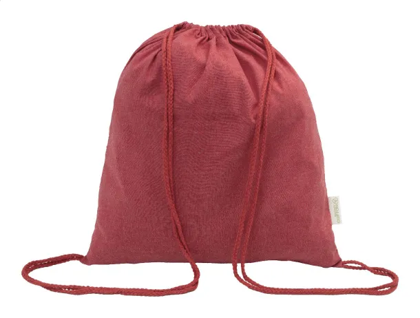 Dropex recycled cotton drawstring bag Red