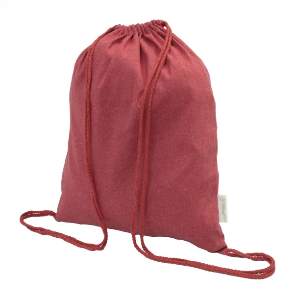 Dropex recycled cotton drawstring bag Red