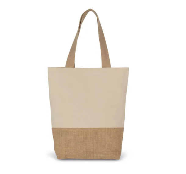  SHOPPING BAG IN COTTON AND BONDED JUTE THREADS - Kimood Natural